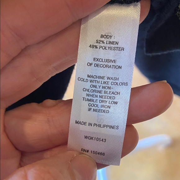 Market & Spruce Adelisa Embroidered Linen Knit Tank Size M Navy White Sleeveless - Picture 15 of 15